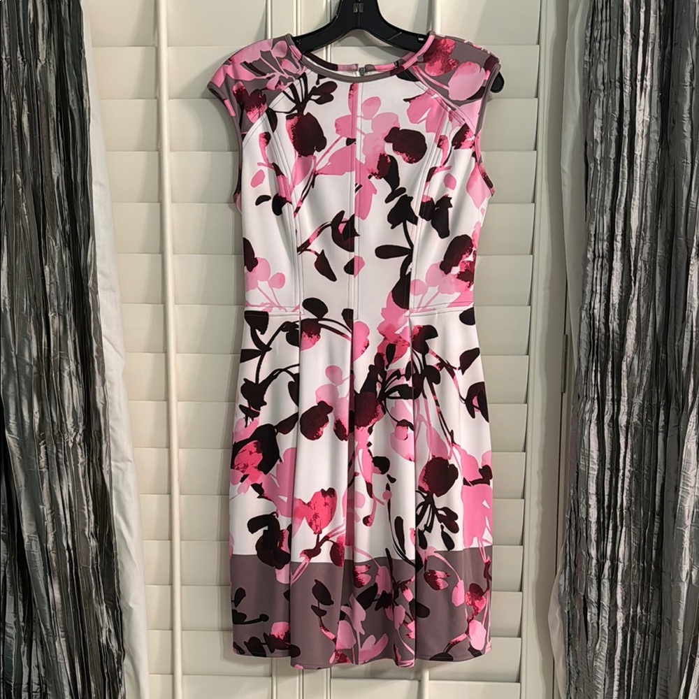 Floral Pink and Black Dress